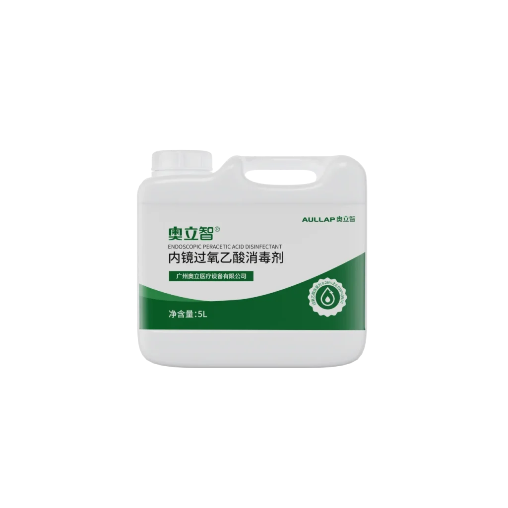 Endoscopic peracetic acid disinfectant product packaging